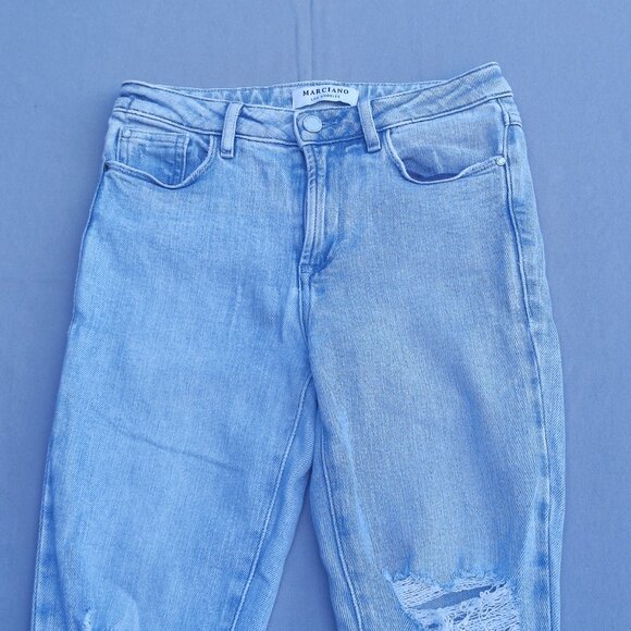 Vintage Marciano Stiletto No 97 jeans women's size 25 hard washed denim blue - Picture 2 of 16